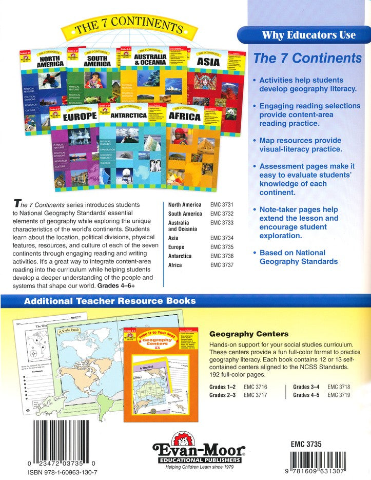 The Seven Continents: Europe, Grades 4-6+