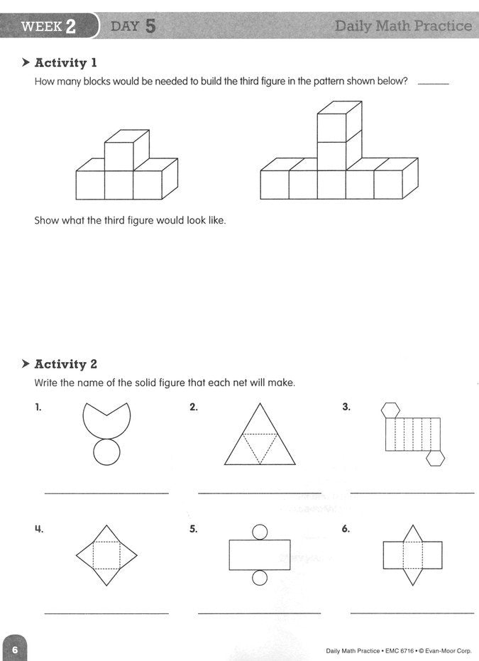 Daily Math Practice, Grade 6 Student Workbook