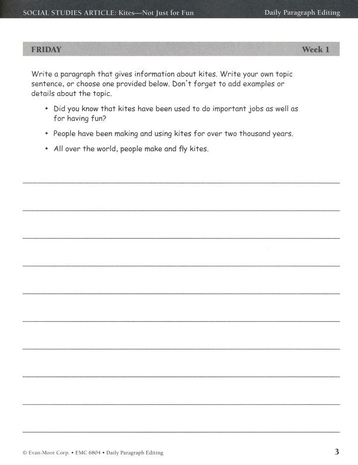 Daily Paragraph Editing, Grade 4 Student Workbook