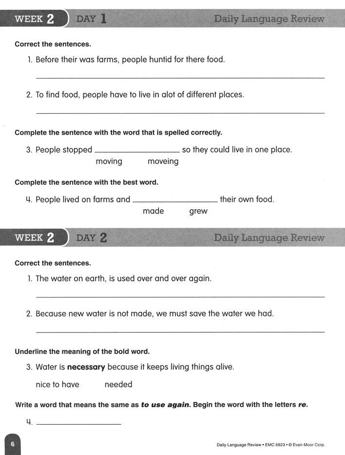 Daily Language Review, Grade 3 Student Workbook