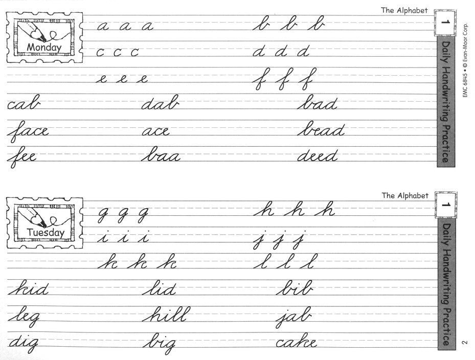 Daily Handwriting Practice: Traditional Cursive Student Workbook