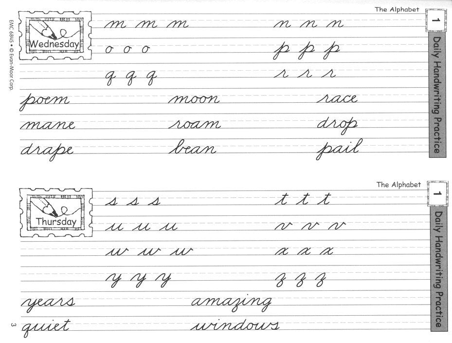 Daily Handwriting Practice: Traditional Cursive Student Workbook