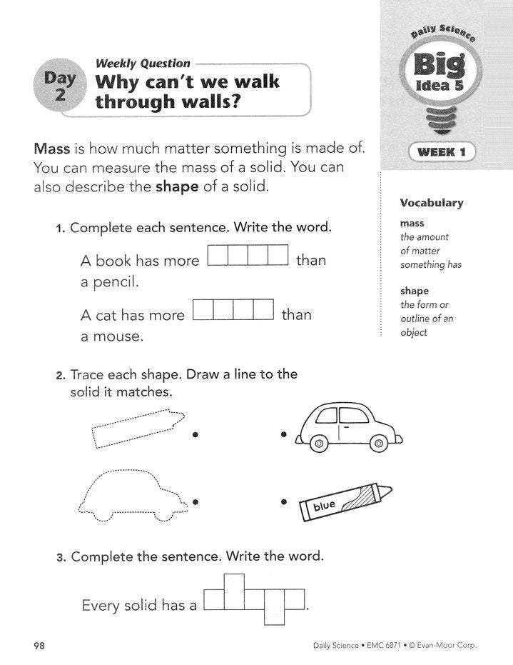 Daily Science, Grade 1 Student Workbook