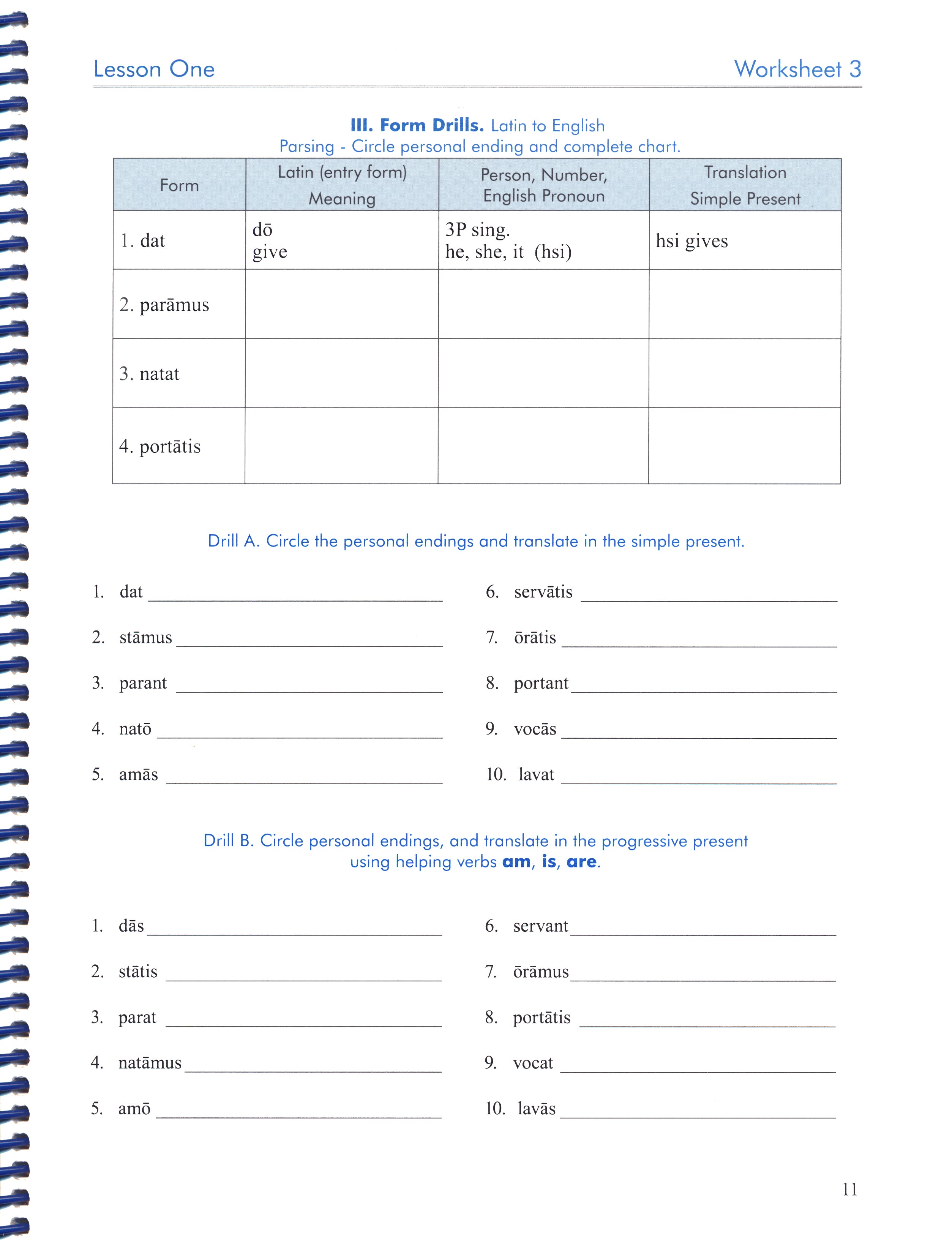 First Form Latin Student Workbook (Charter Version)