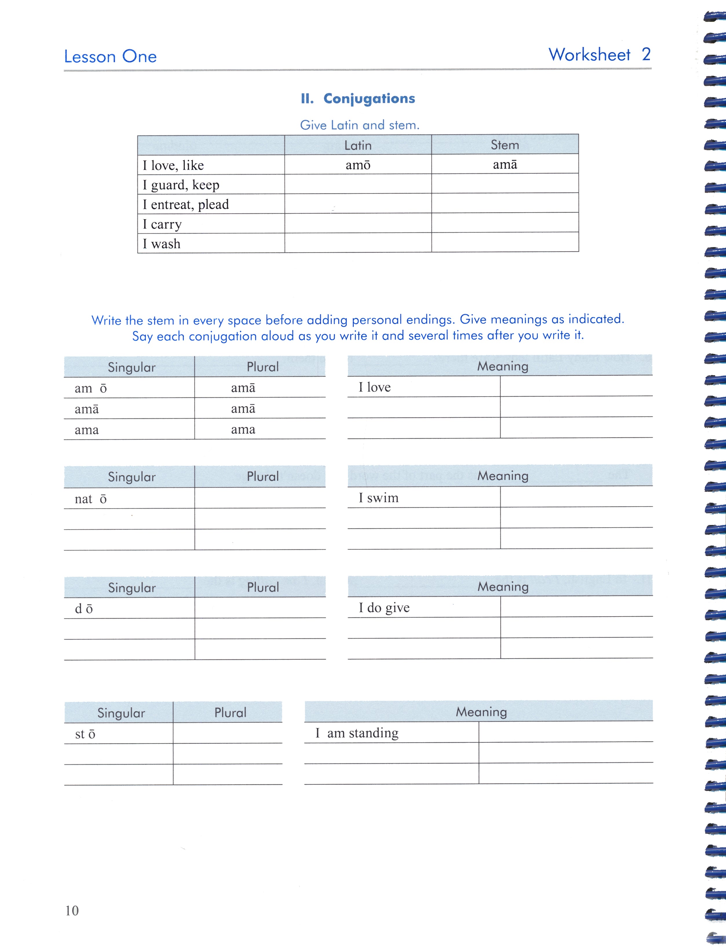 First Form Latin Student Workbook (Charter Version)