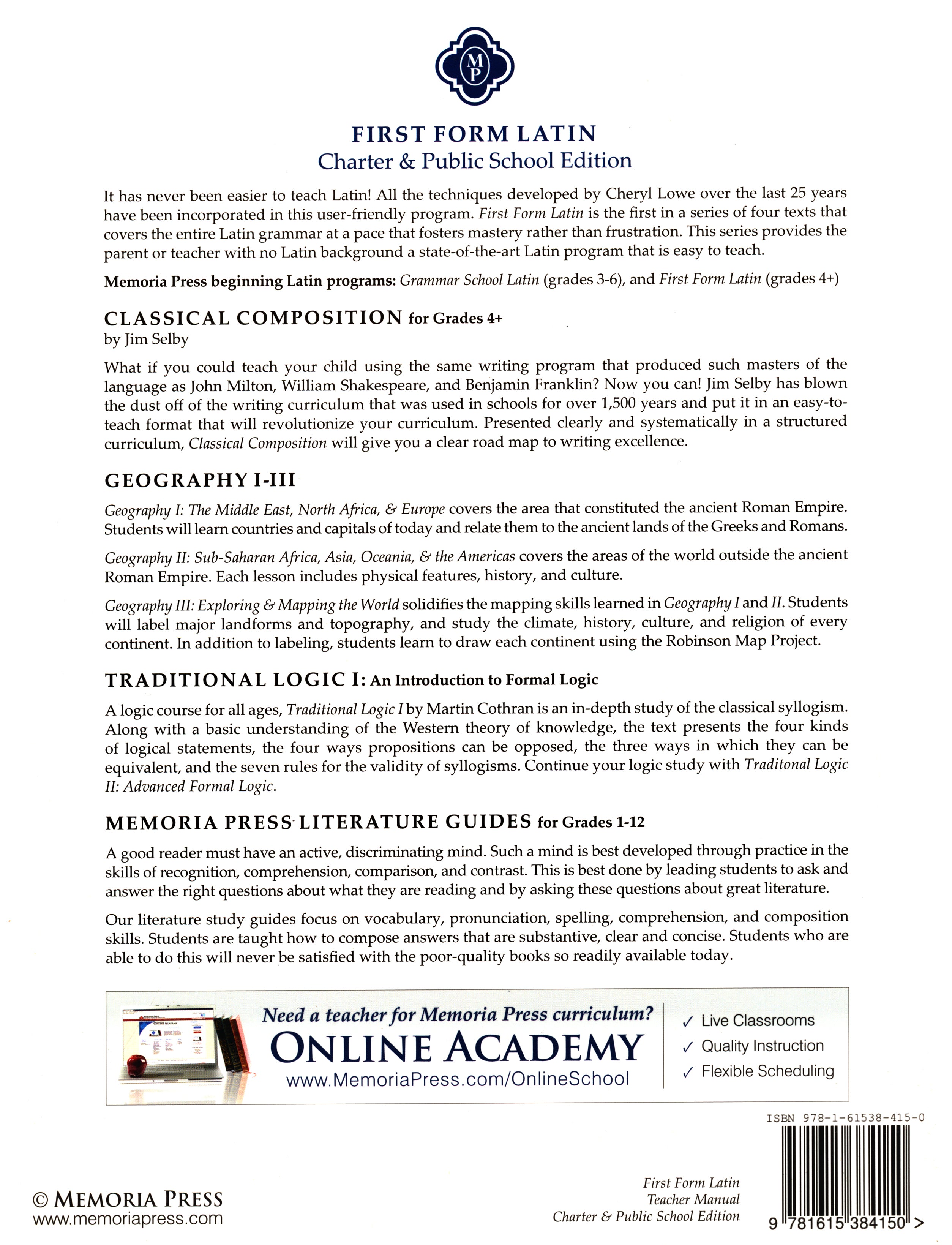 First Form Latin Teacher Manual (Charter Version)