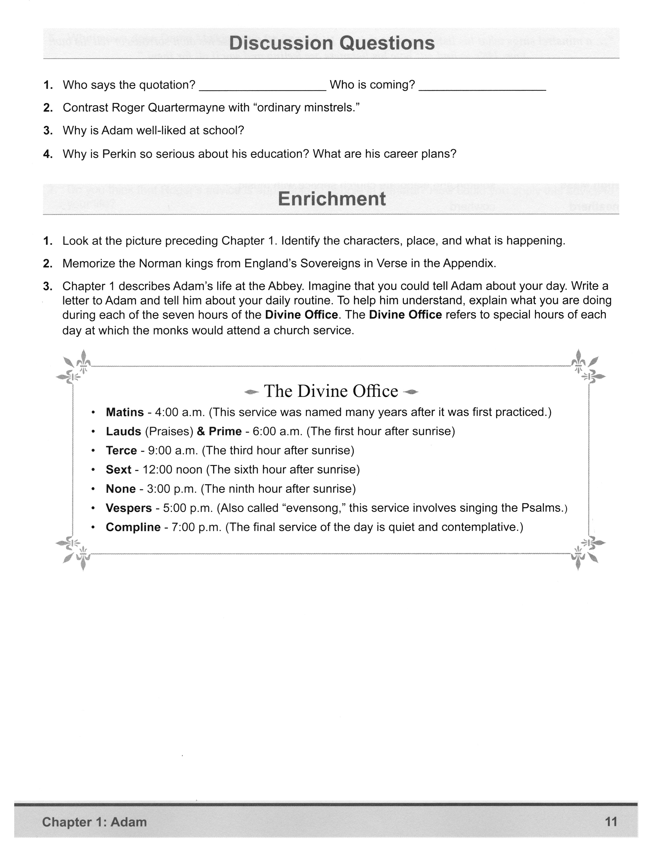 Adam of the Road Student Study Guide (Charter Version)