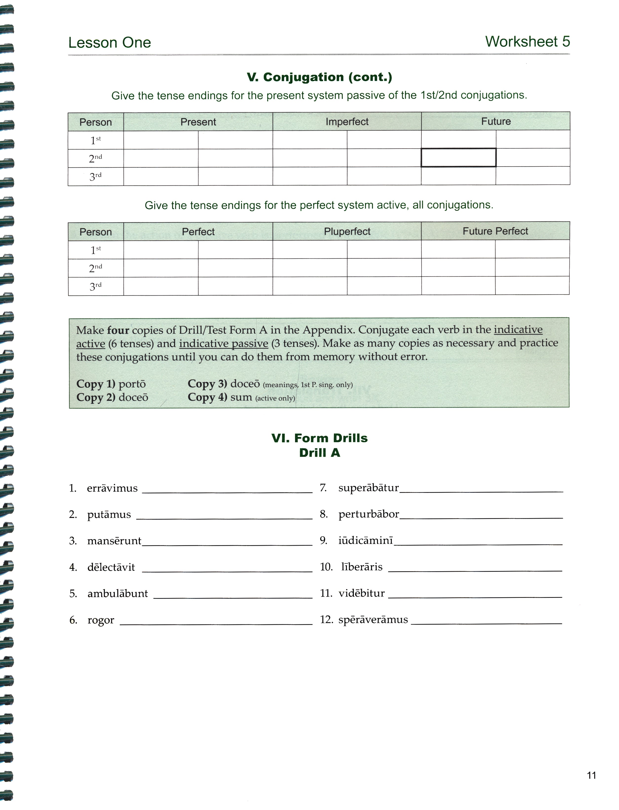 Third Form Latin Student Workbook (Charter Version)