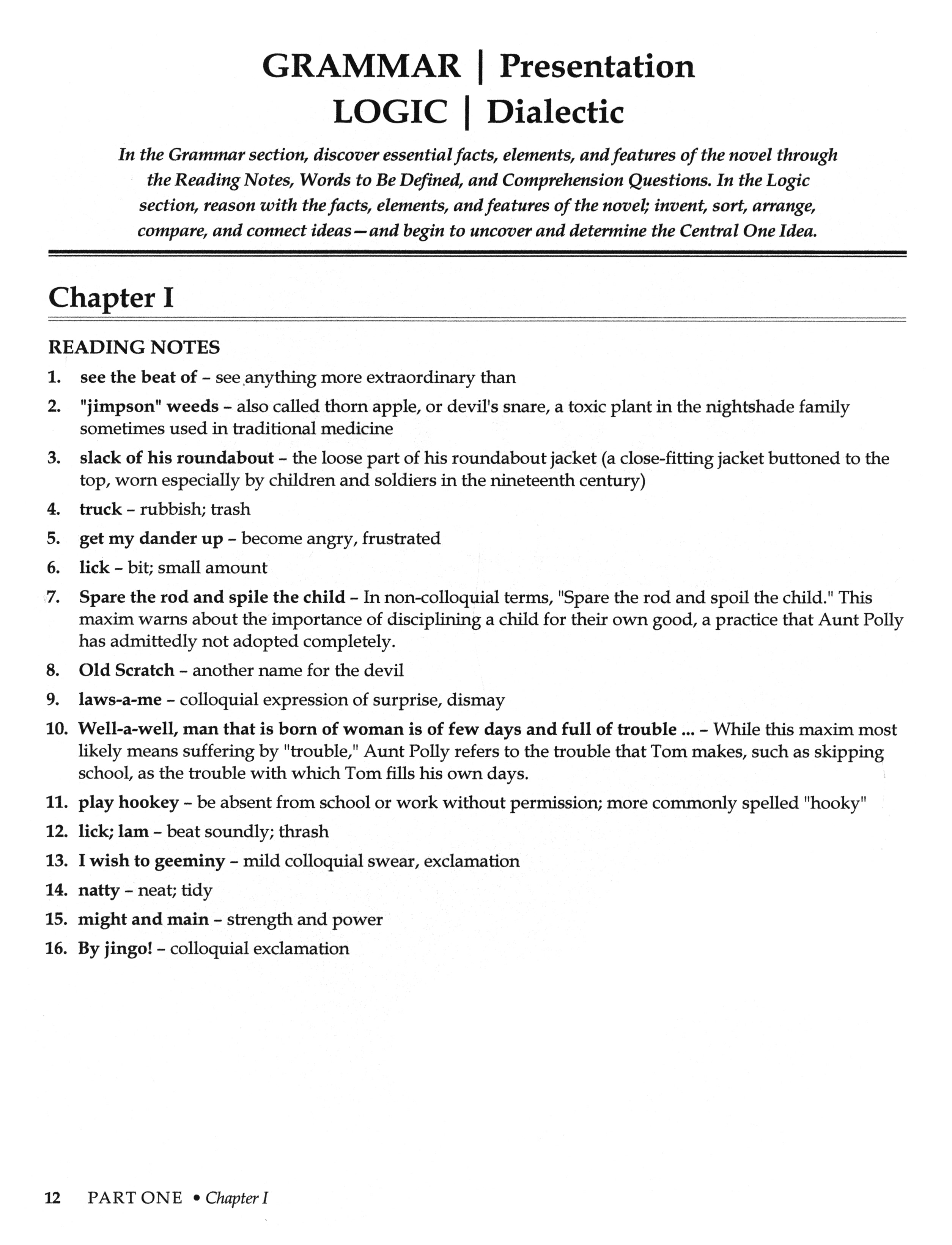 The Adventures of Tom Sawyer Student Guide (Charter Version)