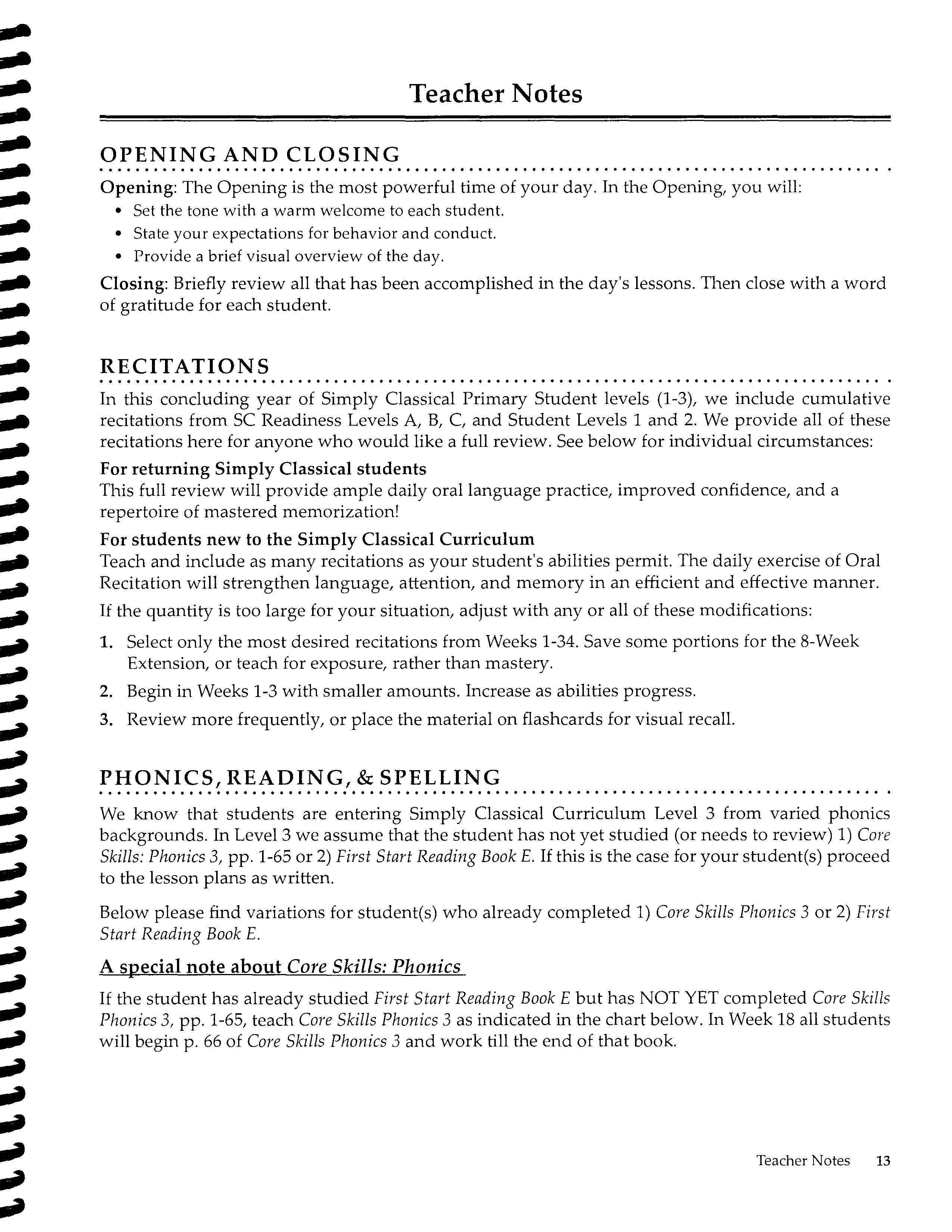 Charter Simply Classical Curriculum Manual: Level 3 (Charter Version)