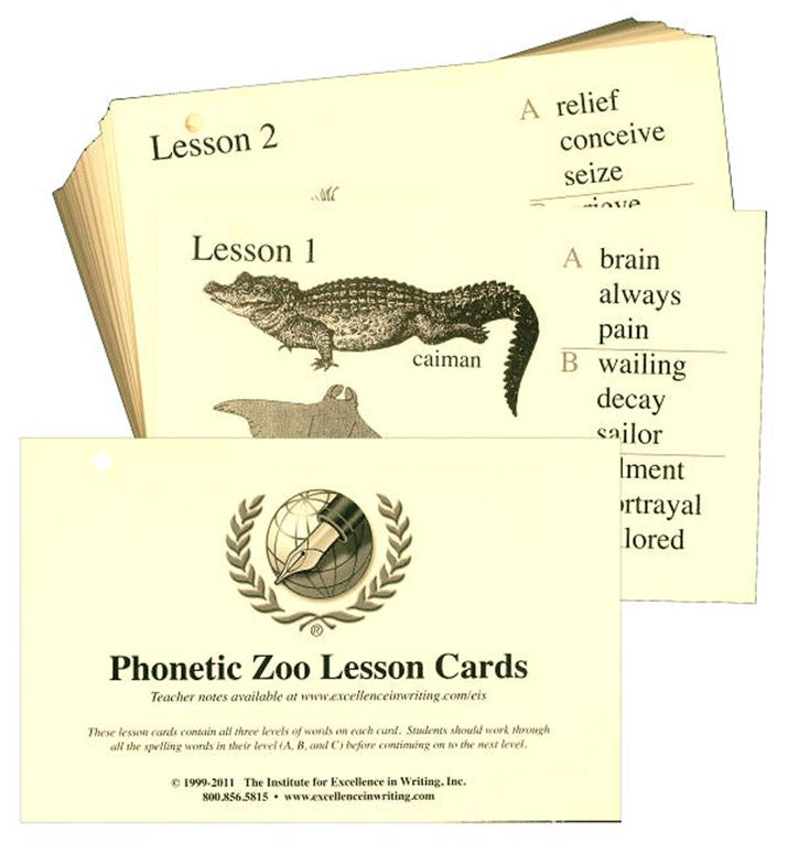 Phonetic Zoo Lesson Cards Only