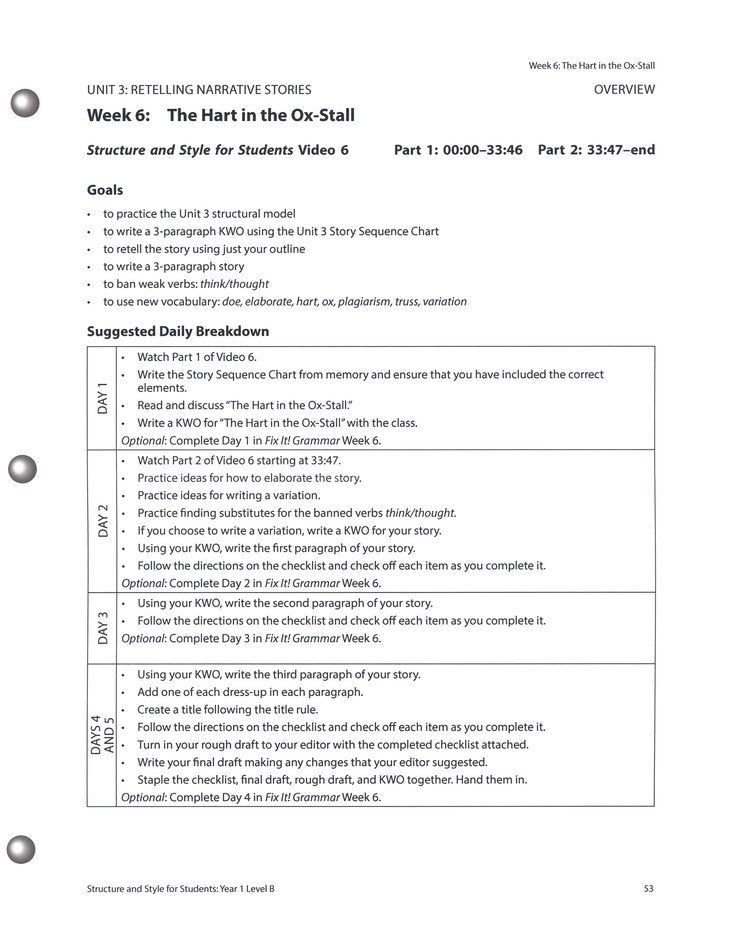 Structure And Style For Students: Year 1 Level B (Binder And Student P