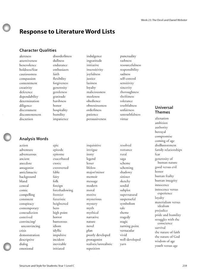 Structure and Style for Students: Year 1 Level C  Student Packet Only