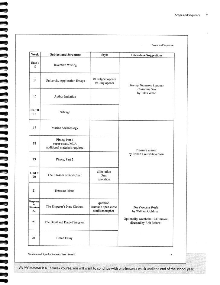 Structure and Style for Students: Year 1 Level C Basic (on DVD)