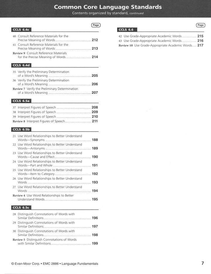 Language Fundamentals, Grade 6