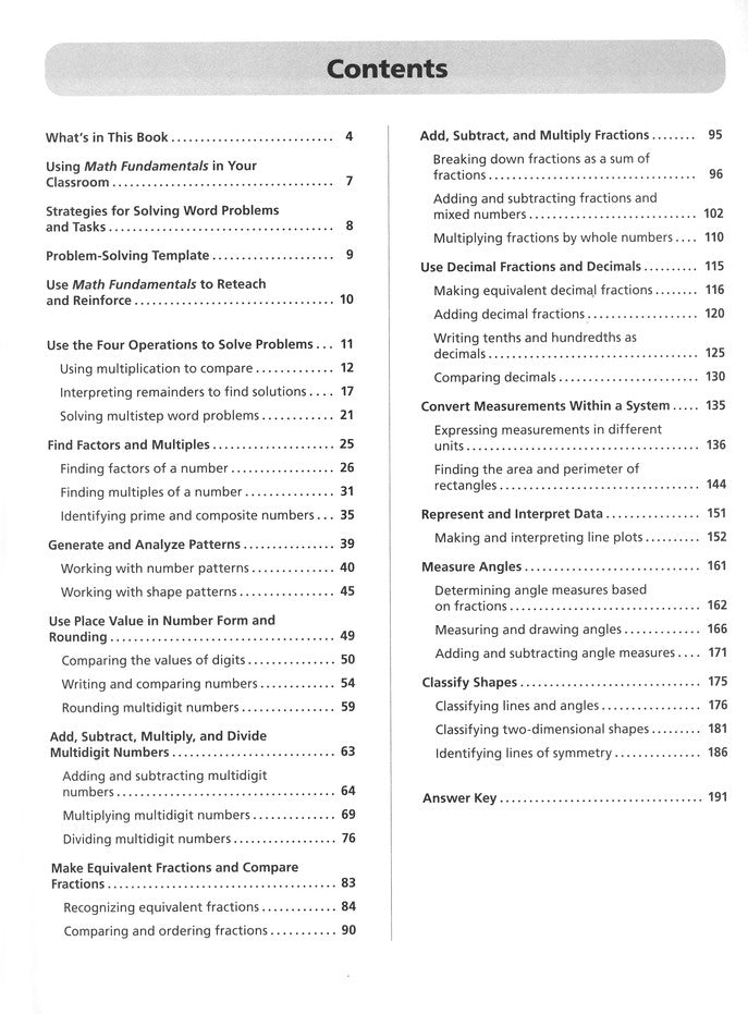 Math Fundamentals Grade 4