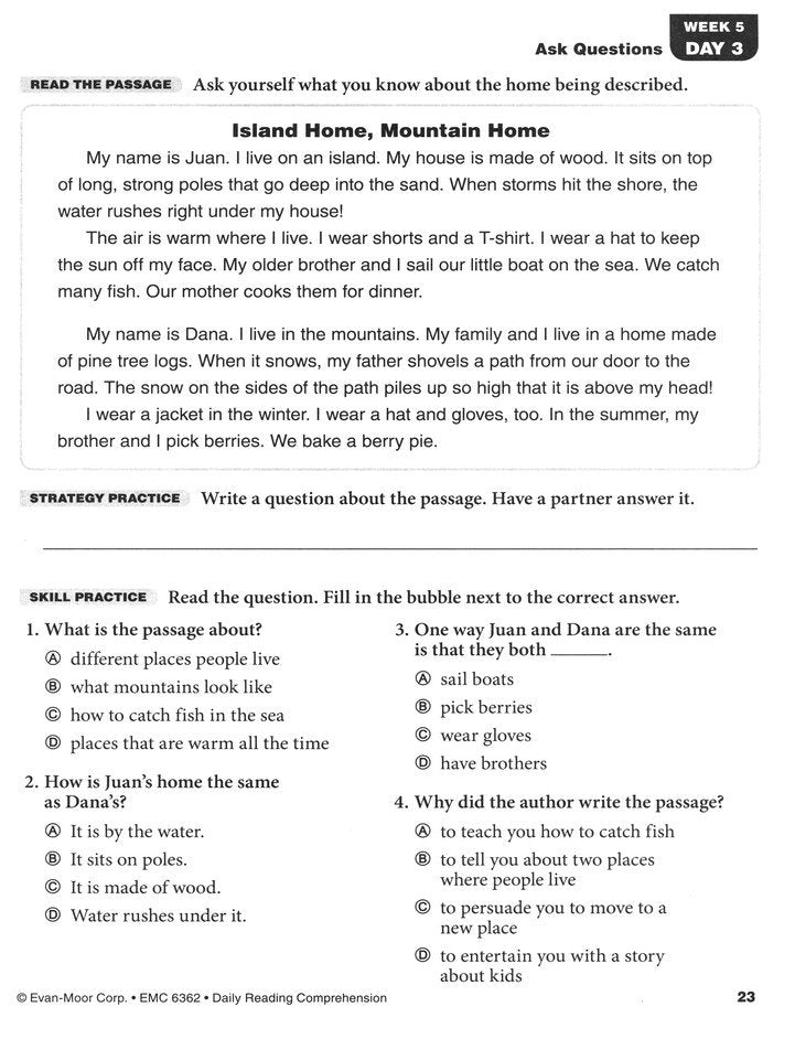 Daily Reading Comprehension, Grade 2 Student Workbook