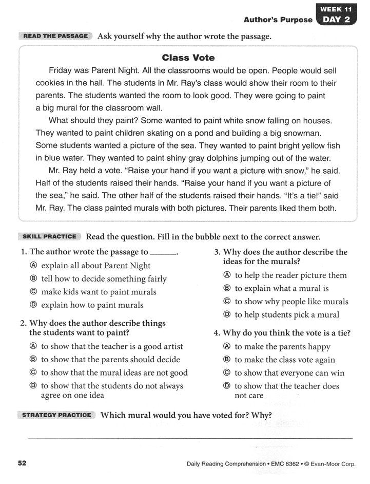 Daily Reading Comprehension, Grade 2 Student Workbook