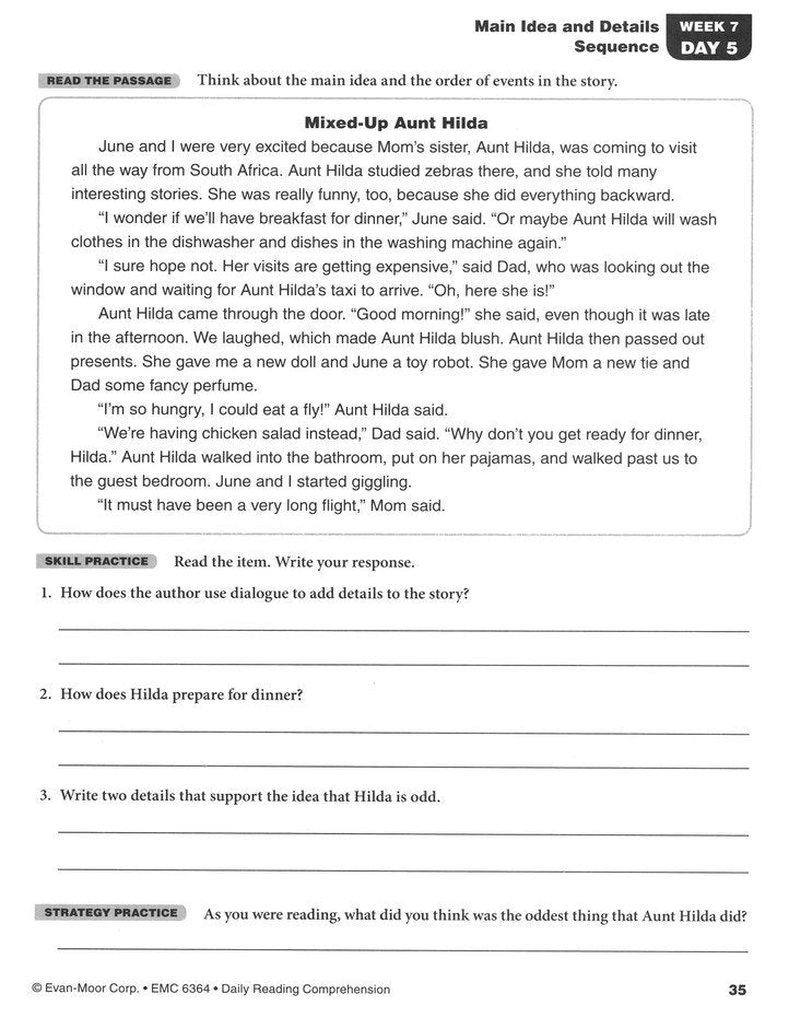 Daily Reading Comprehension, Grade 4 Student Workbook