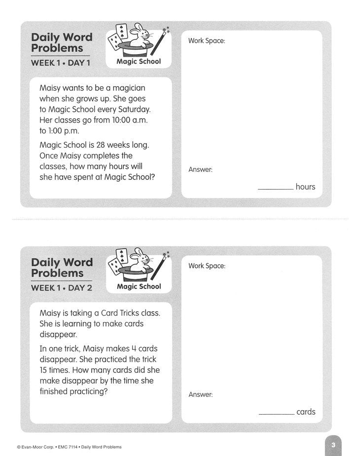 Daily Word Problems, Grade 4 Student Workbook