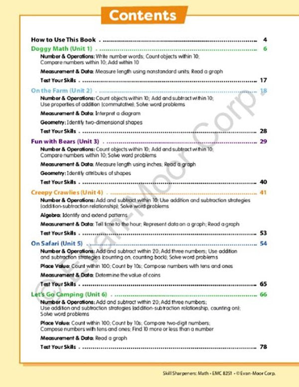 Skill Sharpeners Math, Grade 1 (2021 revised edition)