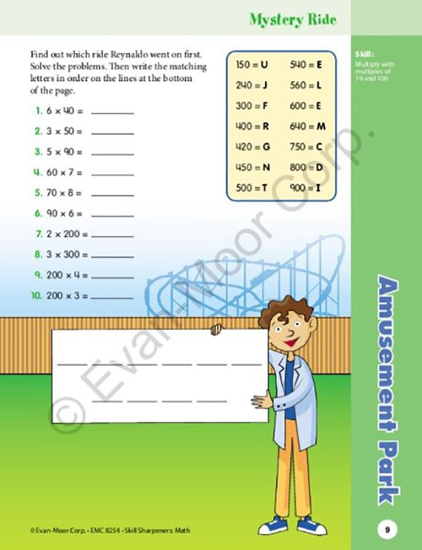 Skill Sharpeners Math, Grade 4 (2021 revised edition)