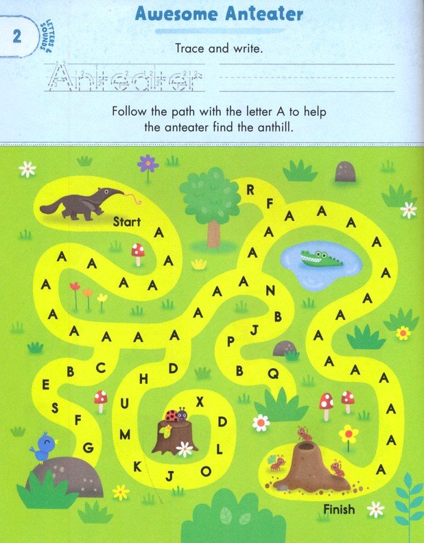 Kindergarten Activity Book: Zoo Animals: 75 Games to Practice Early Reading, Writing, and Math Skills