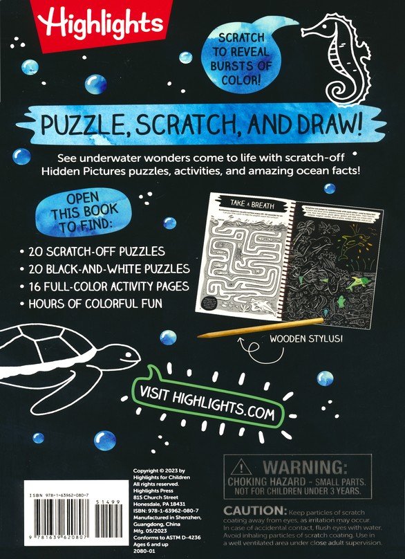 Scratch-Off Hidden Pictures Mysterious Ocean Puzzles