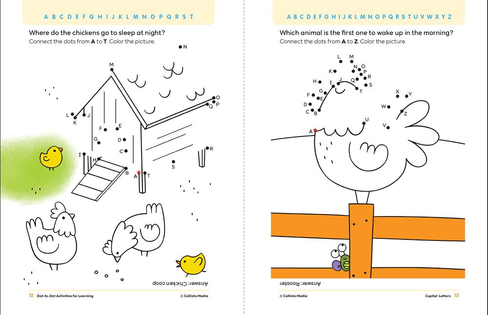 Dot-to-Dot Activities for Learning: Practice the Alphabet and Count to 100