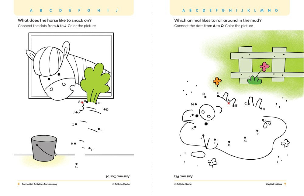 Dot-to-Dot Activities for Learning: Practice the Alphabet and Count to 100