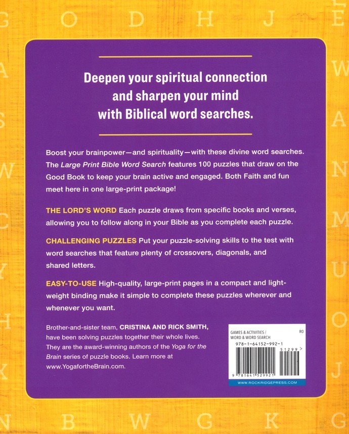 Large Print Bible Word Search Book: 100 Fun Large-Print Bible-Based Puzzles to Challenge Your Brain