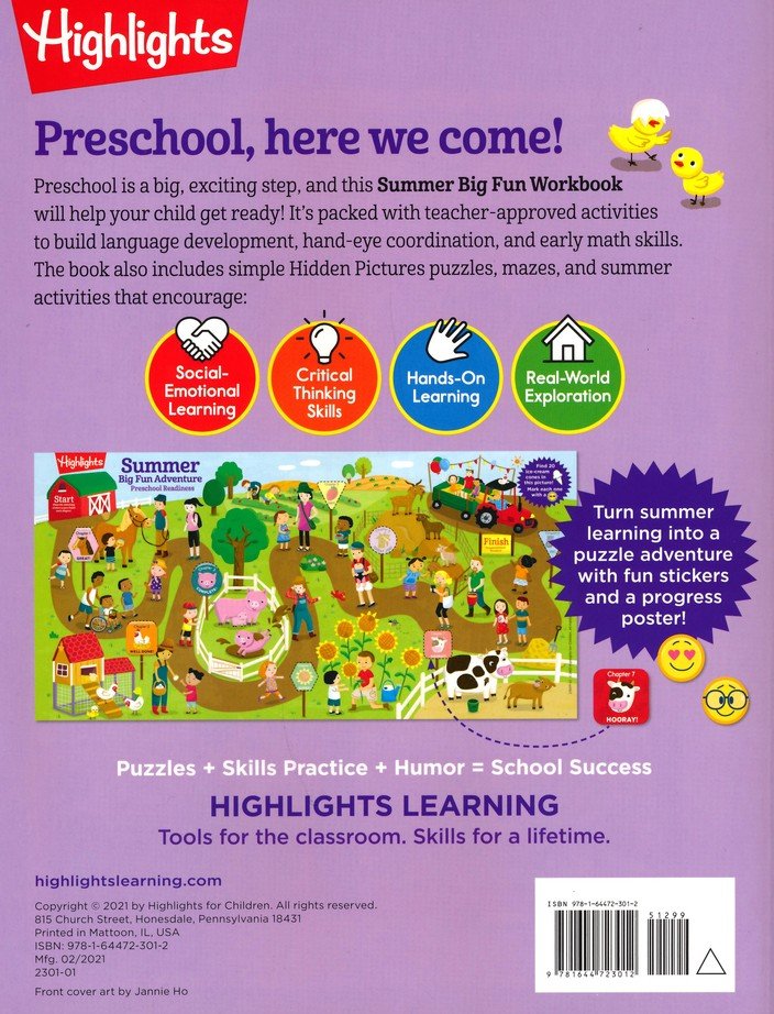 Summer Big Fun Workbook Preschool Readiness