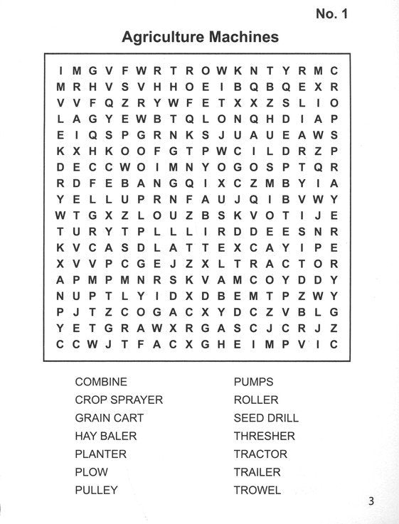 John Deere Word Search