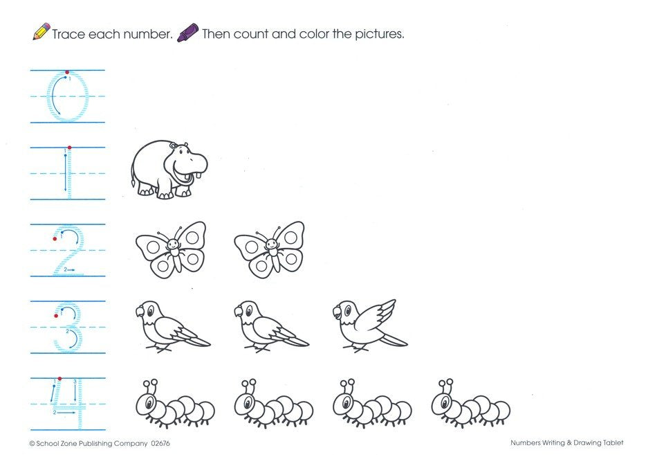 Numbers Writing & Drawing Tablets Ages 3-7