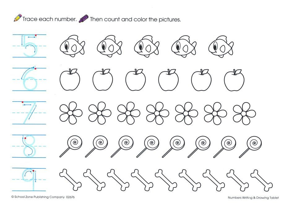 Numbers Writing & Drawing Tablets Ages 3-7