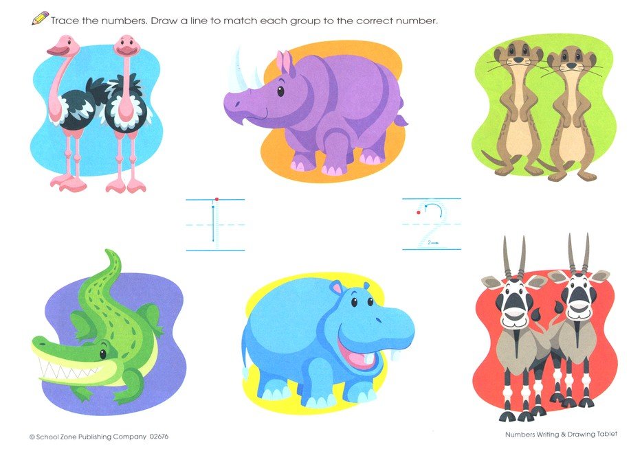 Numbers Writing & Drawing Tablets Ages 3-7