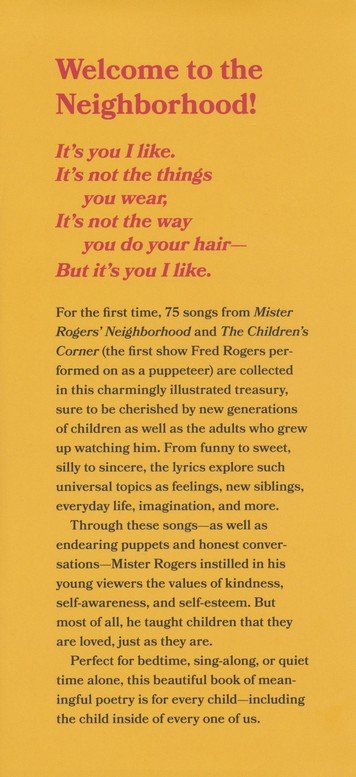 A Beautiful Day in the Neighborhood: The Poetry of Mister Rogers