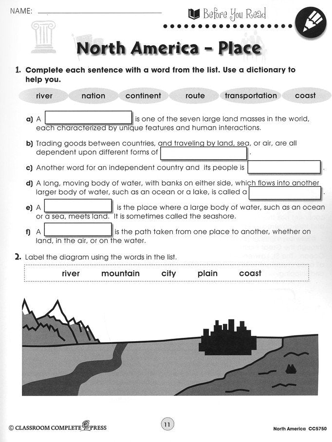 Middle School World Continents Bundle, Grades 5-8