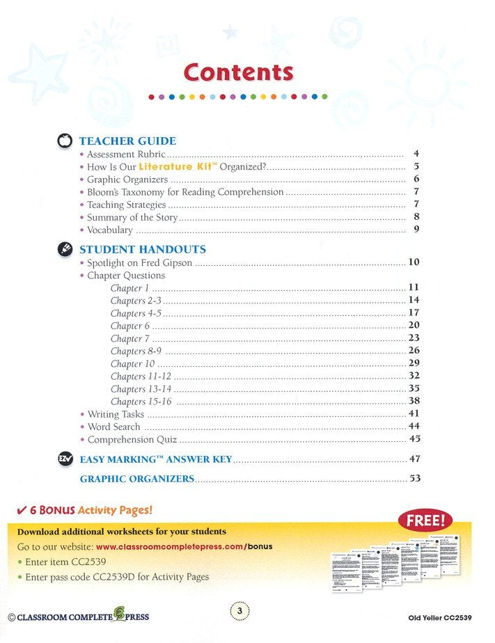 Old Yeller Literature Kit, Grade 5-6