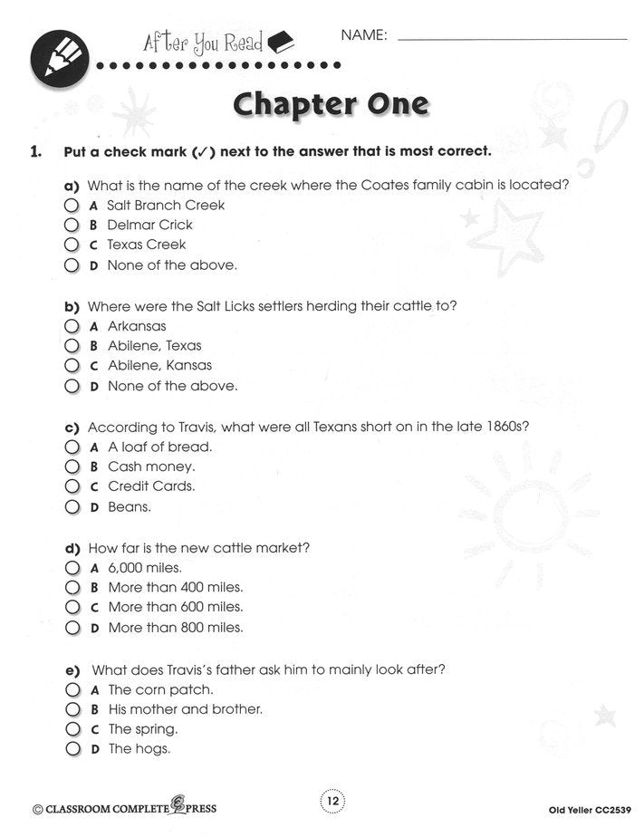 Old Yeller Literature Kit, Grade 5-6