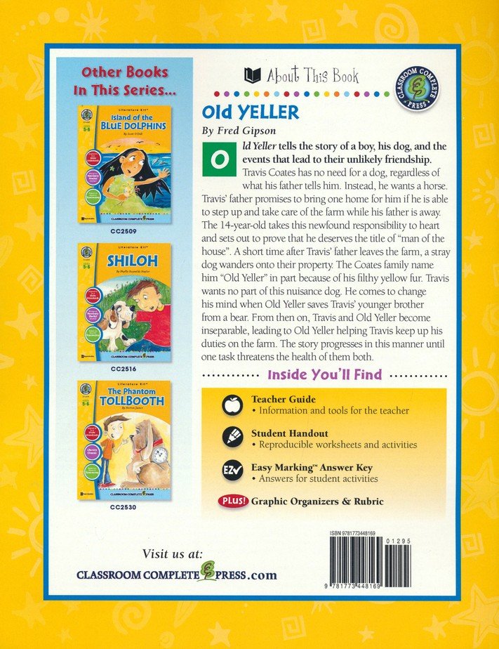 Old Yeller Literature Kit, Grade 5-6