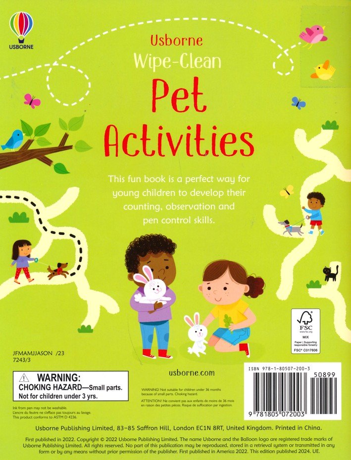 Wipe-Clean Pet Activities