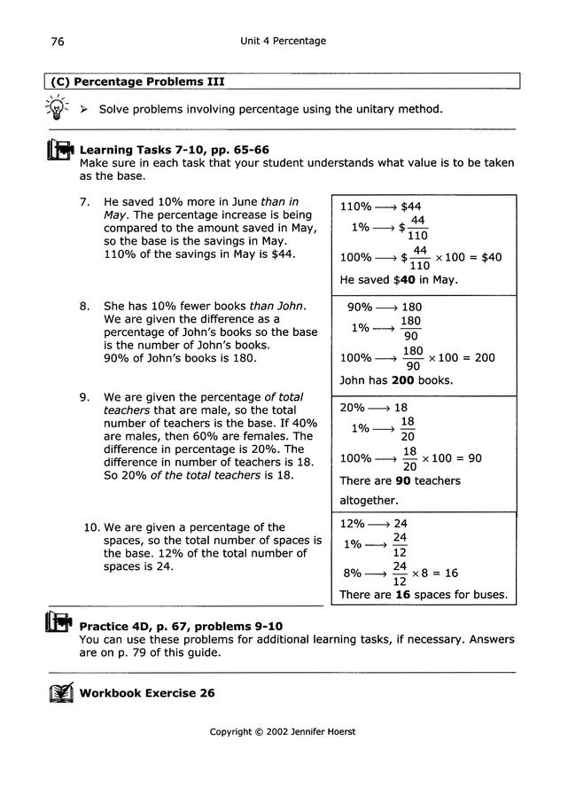 Singapore Math Primary Math Home Instructor's Guide 6A