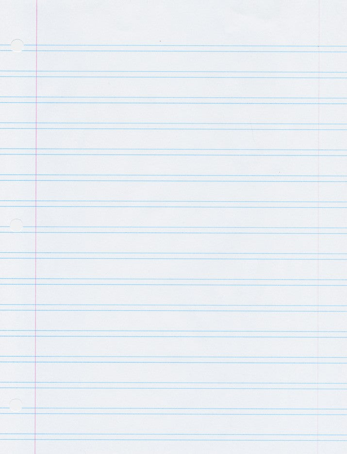 Narrow Notebook Paper (500 Sheets; Grades 4+)