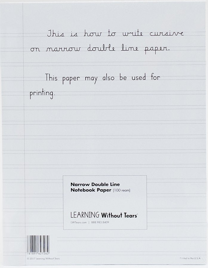 Narrow Notebook Paper, 100 Sheets---Grades 4 and up