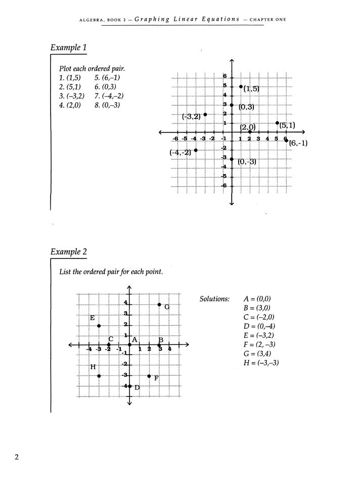 Straight Forward Math Series: Algebra, Book 2