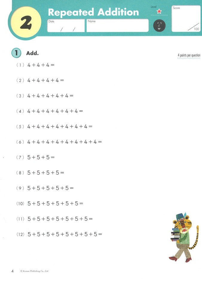 Kumon Multiplication, Grade 3