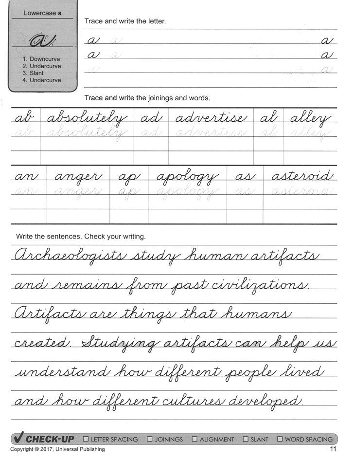 Cursive Writing Grade 6