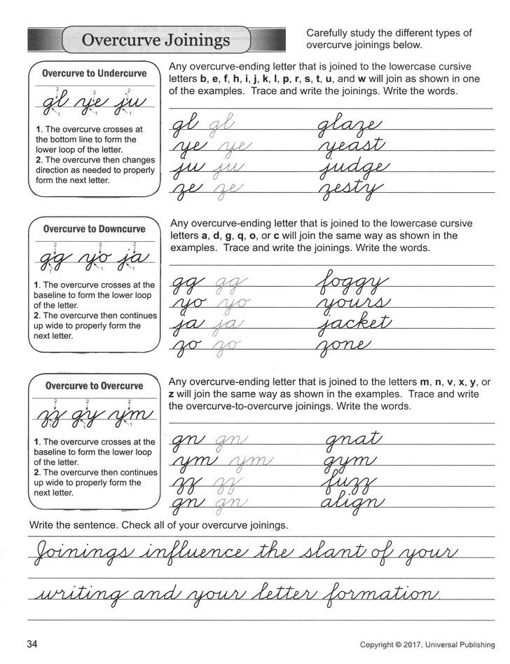 Cursive Writing Grade 6