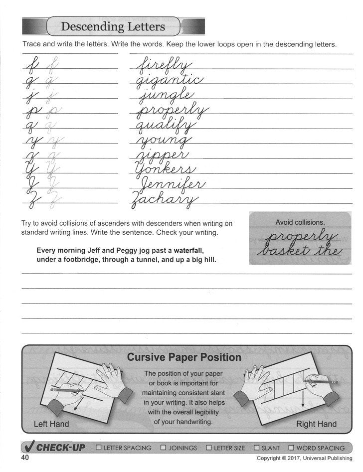 Cursive Writing Grade 6